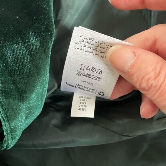 INC International Concepts Green Velvet Double Breasted Blazer S - Picture 7 of 7